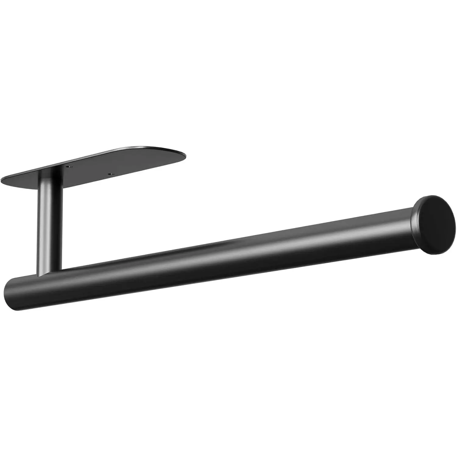 Paper Towel Holder, Improved  Paper Towel Holder Under Cabinet, Stainless Steel Paper Towel Holders Rack for Kitchen, Bathroom, Pantry, Fridge, Adhesive or Drilling, Black