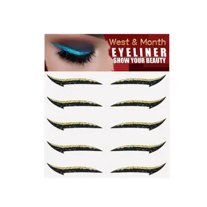 West Month Eyeliner Stickers, Silver Light Makeup Eye Patch Party Nightclub Stage Silver Light Stage Double Eyelid Patch