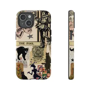 The Fool Tarot Card Aesthetic Phone Case – Witchy Goth Jester Aesthetic Phone Case – Compatible with iPhone 17 16 15 14 13 12 11