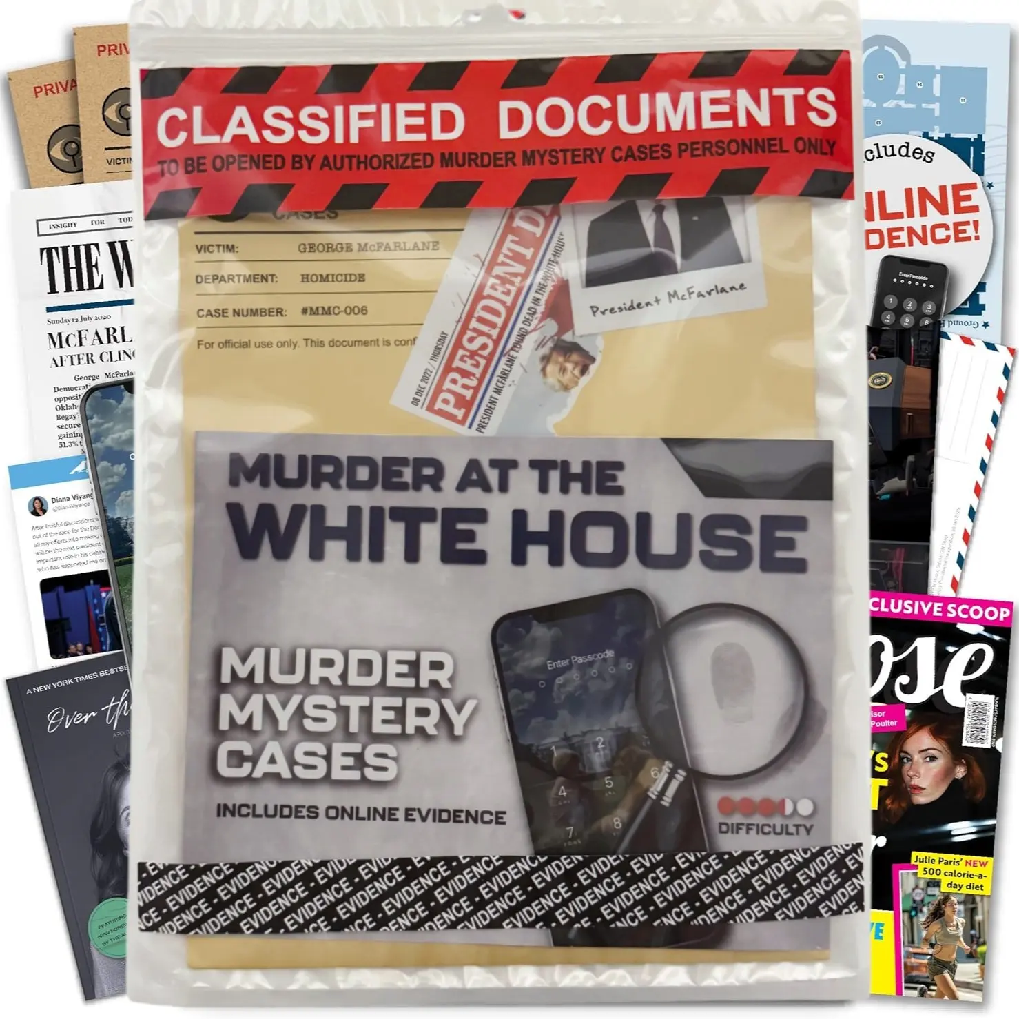 Mmc House Murder Case Detective Game, 37 Evidence Pieces, 150 Minutes Playtime, Solve Puzzle Mysteries, Uncover Truth, Immersive Detective Game