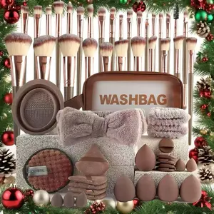Makeup Tool Set, 56pcs/set Makeup Brush & Bag & Sponge & Headband & Brush Cleaning Bowl & Puff & Wristband, Makeup Accessories for Women, Cosmetic, Makeup Tools Set, Makeup Brushes Kits, Gifts For Women