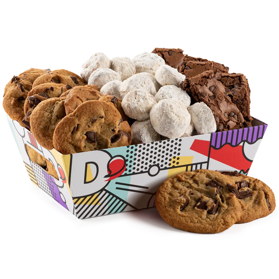 DAVID'S COOKIES Whimsical Crate - Sweet Chocolate Chip Snack Assortment with Varied Mix, Suitable for Ambient Temp Storage