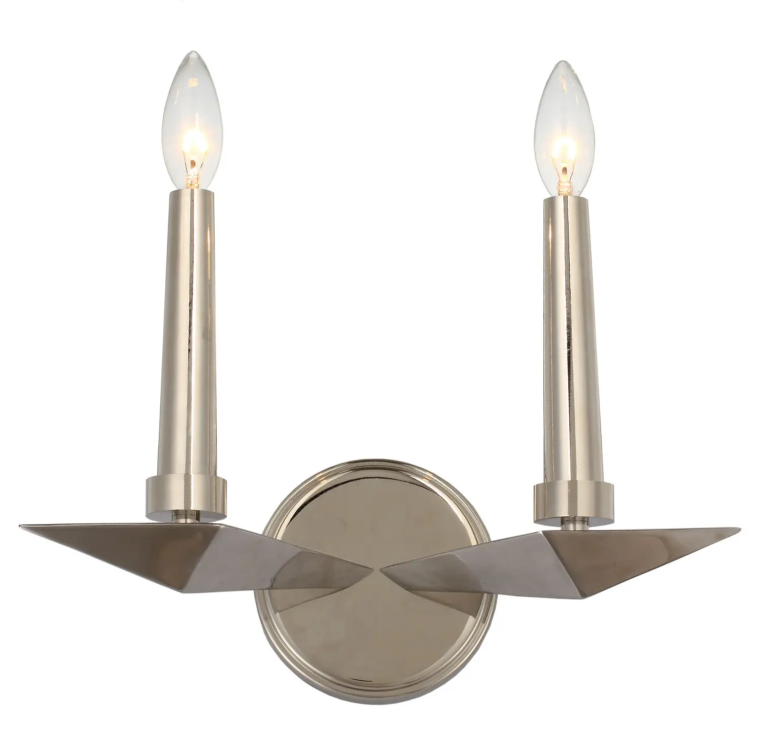 Palmer Two Light Wall Sconce Polished Nickel