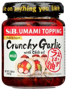 S&B chili oil w/ Crunchy Garlic 3.9 oz (Pack of 2)