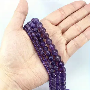 Natural Amethyst Beads String DIY Jewelry Making Kit, Handmade Crystal Beaded Bracelet Necklace Accessories, 38cm/14.96in Craft Supplies