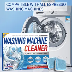 Washing Machine Tub Cleaner Tablets, Automatic Disinfectant Cleaning Agent, Stain Remover, Solid Form, Ca Prop 65 Compliant