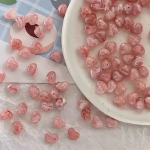 30/50/100pcs 10x12mm Acrylic Heart Beads, Multicolor Candy Color Loose Beads, Bead Set, DIY Jewelry Making Supplies for Bracelets Necklaces Keychains, Jewelry Making Kit