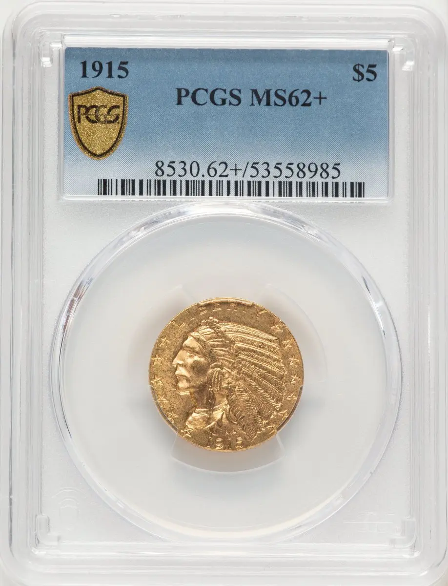 Indian Half Eagles (1915 $5 PCGS Secure PCGS Plus)