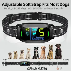 FAFAFROG Rechargeable Dog Bark Collar - Smart Anti-Barking Training Device for Large, Medium & Small Dogs, 5 Adjustable Sensitivity Levels with Beep & Vibration (Black) PETNESTCO