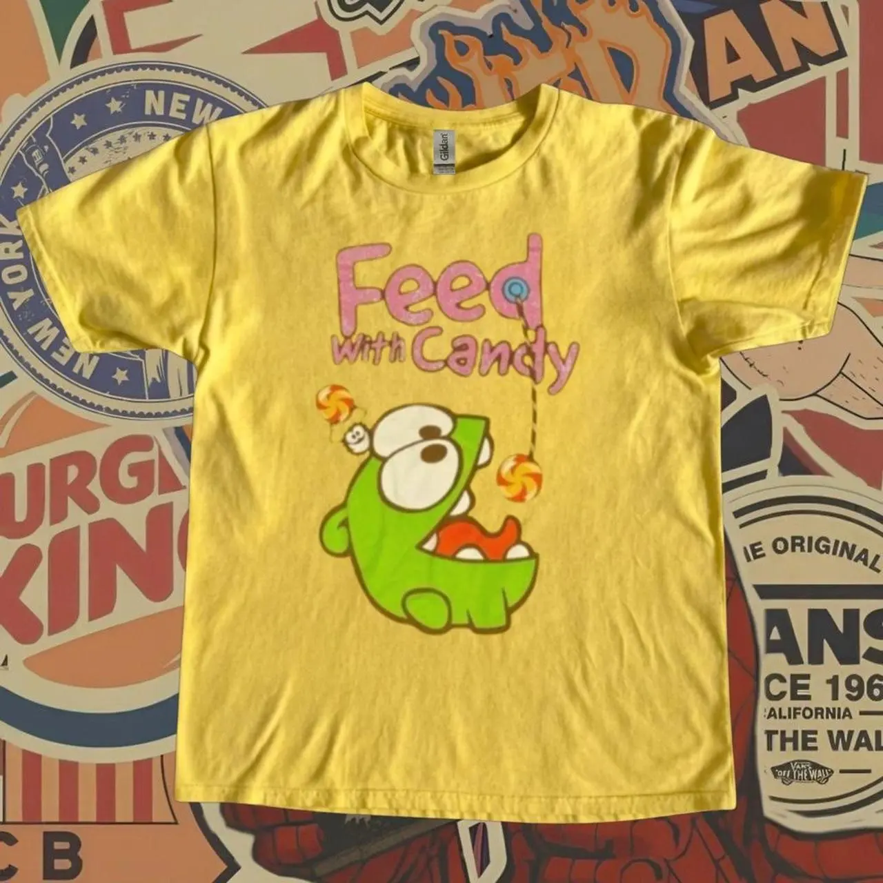 Feed With Candy Graphic T-Shirt, Cute Candy Lover Tee, Retro Cartoon Graphic Shirt, Vintage Unisex T-Shirt