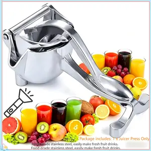 Manual Juicer Squeezer, Stainless Steel Fruit Press for Oranges, Sugarcane, Lemon, Portable Travel Essential, Compact Home Use