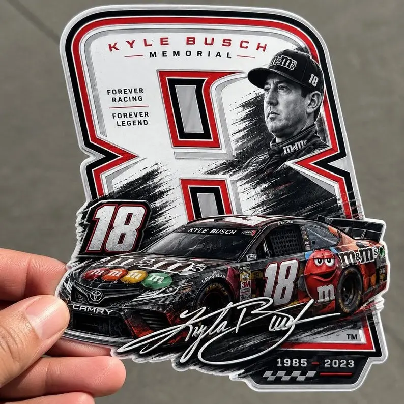 Kyle Busch Memorial Sticker, Forever Rowdy Magnet, NASCAR Legend Tribute Sticker, Vinyl Sticker for Laptops, Cars, and Water Bottles Car Decal