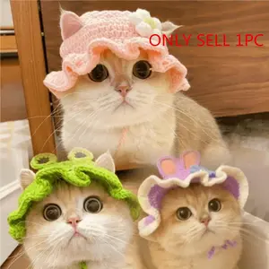 Cute Style Pet Costume Hat, 1 Count Handmade Knitted Pet Hat, Pet Costume Accessories for Small Dogs, Cats & Kitten, Pet Decorative Accessories, Kitty
