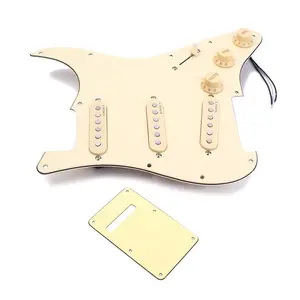 SSS Pickguard Pickup Set, Prewired Loaded SSS Pickguard Alnico V Maganets Pickups for Strat SQ MTM Guitar, Guitar Accessories
