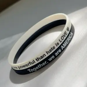 Together we are AMERICA Wristband 4 Units - Unity Edition - English Version - Soft Durable High Quality Silicone - Unisex