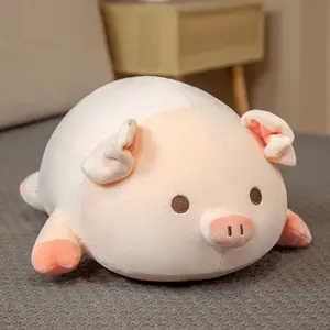 Mallow Mash Squint Pig-Shaped Stuffed Toy Plush Pillow - 15.7in Kawaii Soft Hugging Pillow, Adorable Cuddle Plushie, Ideal for Kids, Perfect for Christmas & Birthdays, Pig-Shaped Stuffed Toys