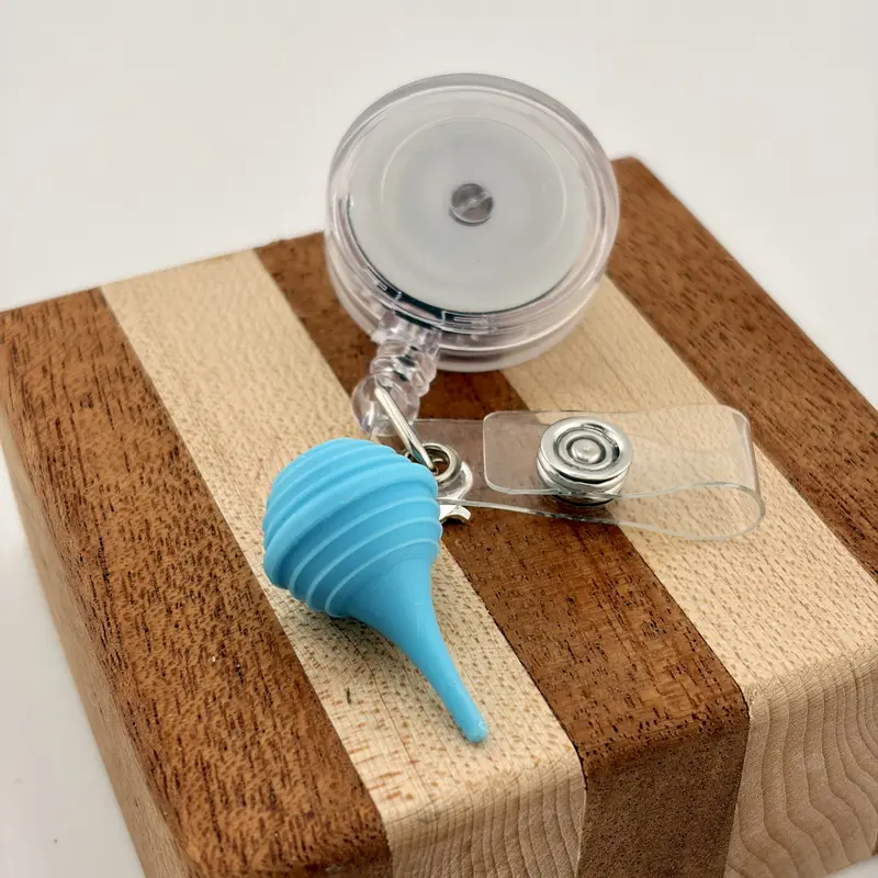 Nurse badge charm - Bulb Aspirator for newborn babies NICU RN