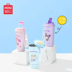 MINISO SR 304 Enjoy On-The-Go Cup, 17.58 fl oz Colorful Tumbler with Straw - Vacuum Insulated Stainless Steel Travel Mug for Hot & Cold Drinks, Leak-Proof Lid, Perfect for Coffee, Tea, Gym, Office, Car, and Outdoor Activities, Portable Bottles