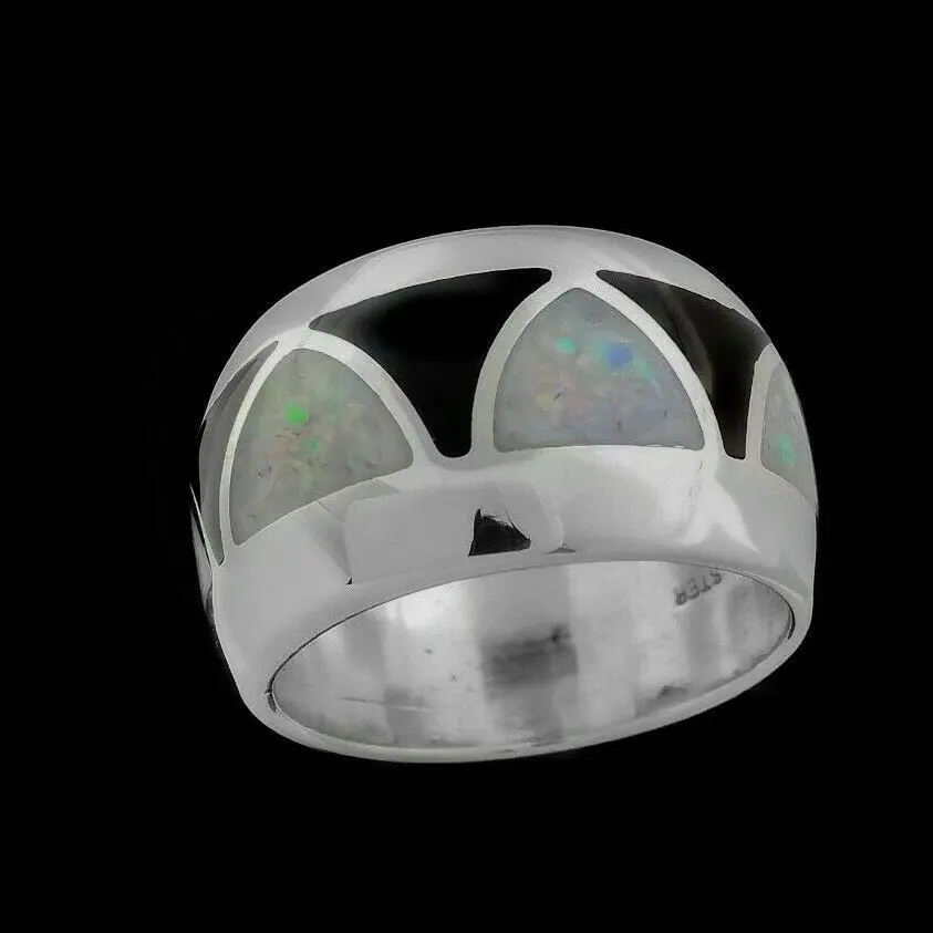 Wide Band Navajo Ring • Native American Handmade Jewelry • 925 Sterling Silver