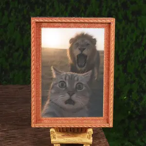 1PC Funny Cat Refrigerator Magnet, Creative Back Magnetic Fridge Magnet, Mini Photo Frame Magnet, Selfie Cat Magnet, Home Decor Gift, Photo Magnets, Refrigerator Decorating Magnet