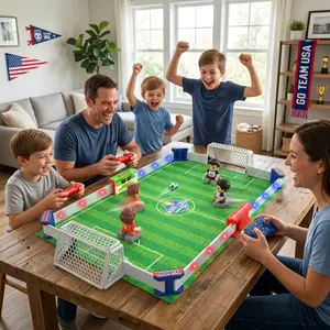 RC Soccer Table Game for Kids,1–4 Player Interactive Foosball Board Game with LED Lights,Sound Effects,Rechargeable Party Game for Family, Kids & Adults#Summervibes