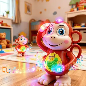 Enlightenment music monkey toy,Interactive dance monkey toy with music,Suitable for children over 2 years old,light,and moving arms,light up toys,dancing toy,toys for girl,toys for boy,sensory toys,Educational toys,Christmas and halloween gift