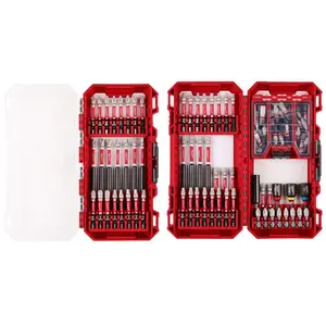 Milwaukee SHOCKWAVE Impact-Duty Alloy Steel Screw Driver Bit Set 100-Piece Ultimate Fit Less Stripping Wear Guard Tip for Professional Use