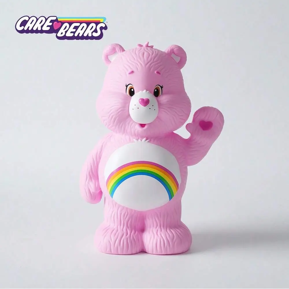1PC Care Bears Officially Licensed Pink Cute Cheer Bear Piggy Bank Money Saving Box Coin Bank PVC Kawaii Large Capacity Bear Money Jar Anime Character Models Cute Cartoon Interior Decoration Birthday New Year Gift Party Gifts for Friends Mom Girlfriend