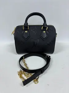 Pre-owned Louis Vuitton coated canvas handle bag LV Speedy 20 black leather【BF 12U】