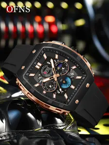 OFNS best-selling quartz waterproof watch, multifunction chronograph with three sub-dials and six hands, quartz calendar watch for business men