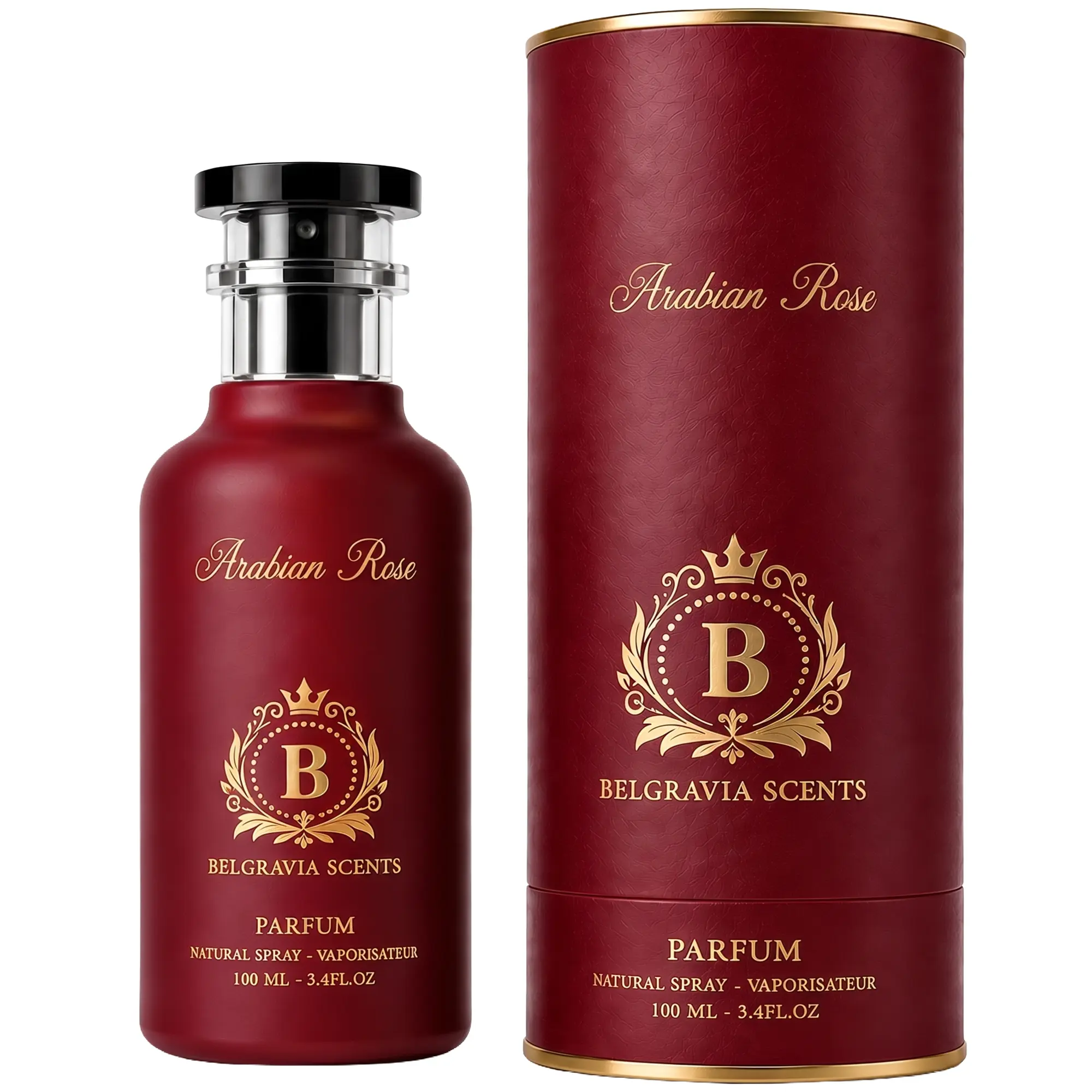Belgravia Scents Arabian Rose Eau De Parfum 100ml (3.4 oz)  - Long-Lasting Fragrance For Women Premium Oil-Based Rose & Saffron Cologne With Patchouli & Darkwoods Luxury Perfume EDP