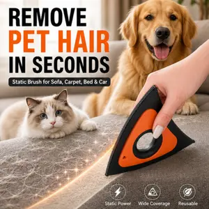 Pet triangle hair removal tool, electrostatic hair removal brush, hair cleaning brush for cat and dog hair, sofa and carpet hair scraper