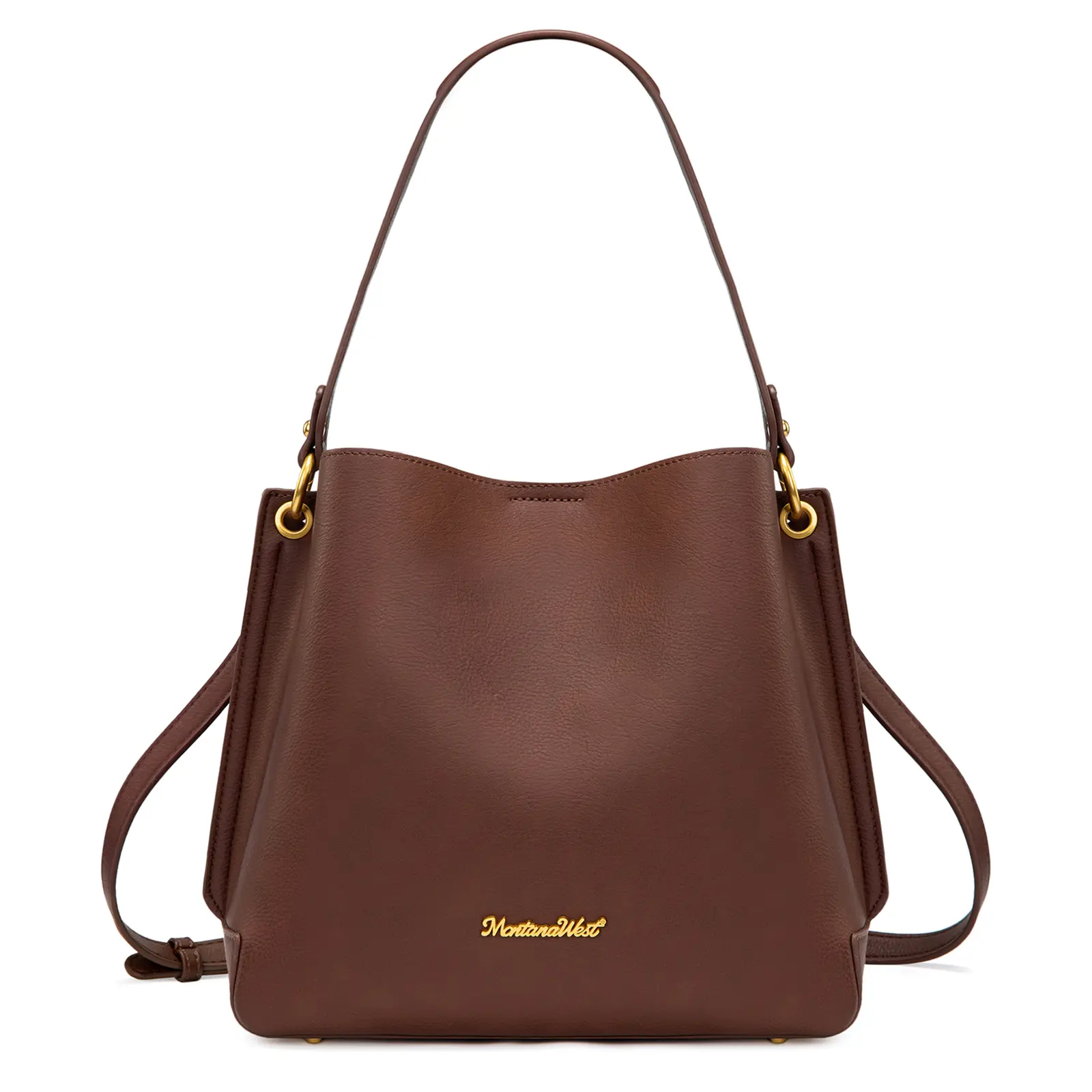 Montana West Medium Hobo Purse for Women 3 Compartment Bucket Shoulder Bag with Crossbody Strap Fashionable Versatile Purse