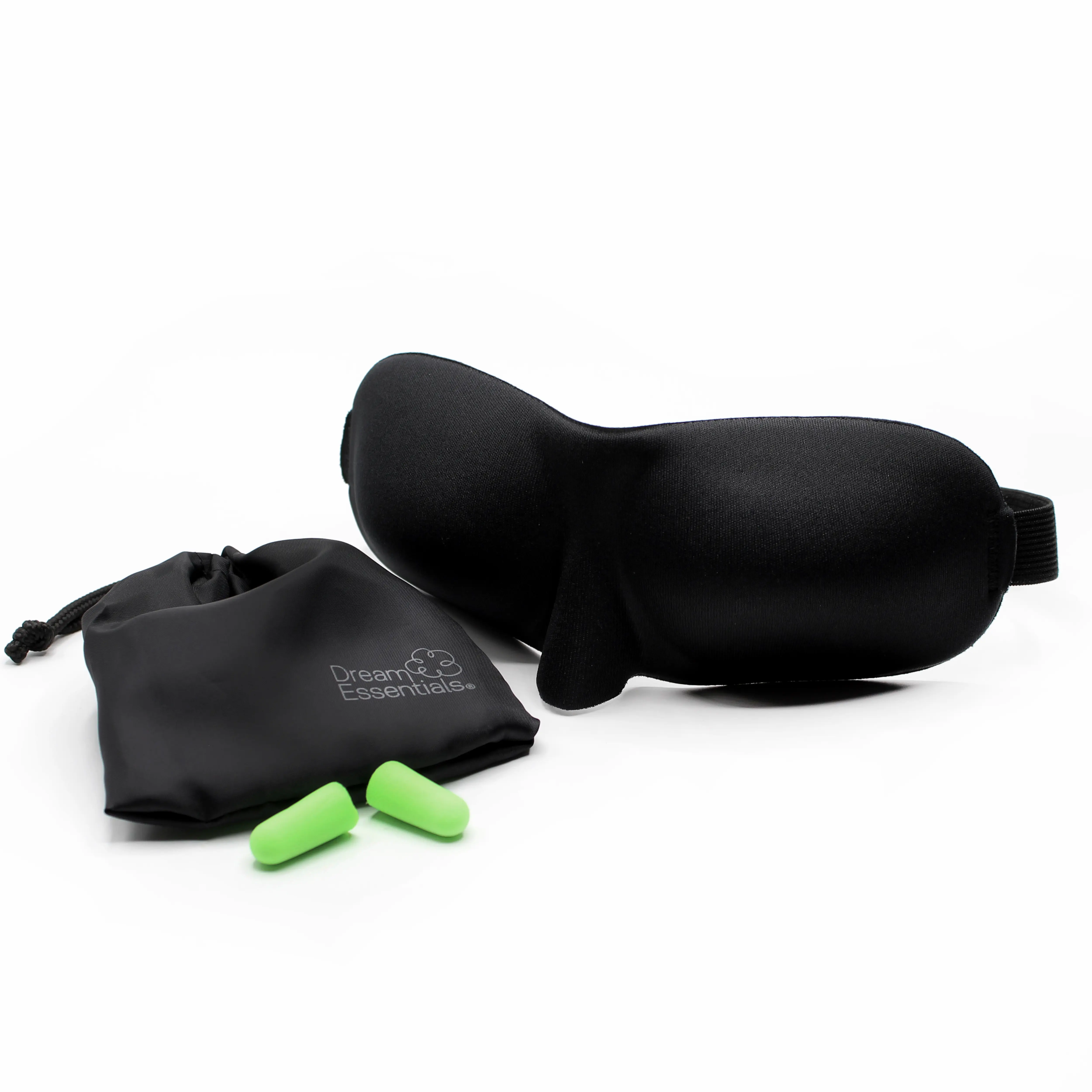 Dream Essentials Sweet Dreams 3D Contoured Sleep Mask Kit with Carry Pouch and Ear Plugs, Travel Set, Comfortable Gift