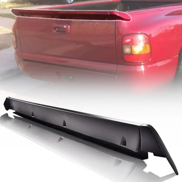 Fit For 1999-2006 Chevy Silverado GMC Sierra Black Tailgate Rear Spoiler Wing | Fleetside Bed Only