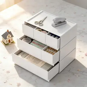 Desktop Storage Box Drawer Cosmetics Shelf Desk Desk Stationery Station Artifact Dresser Storage Modern Storage Organizer Desktop Organizer Bins