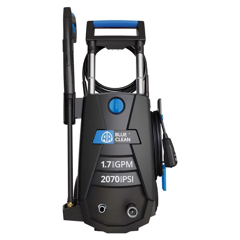AR Blue Clean 1036501 BC383HSB-X OEM Electric Pressure Washer, 2070 PSI Max, 1.7 GPM, 13 A, Tri-Axial Pump, Powerful Water Flow, Black Frame, High Pressure Washers for Outdoor Users, Portable Pressure Washer