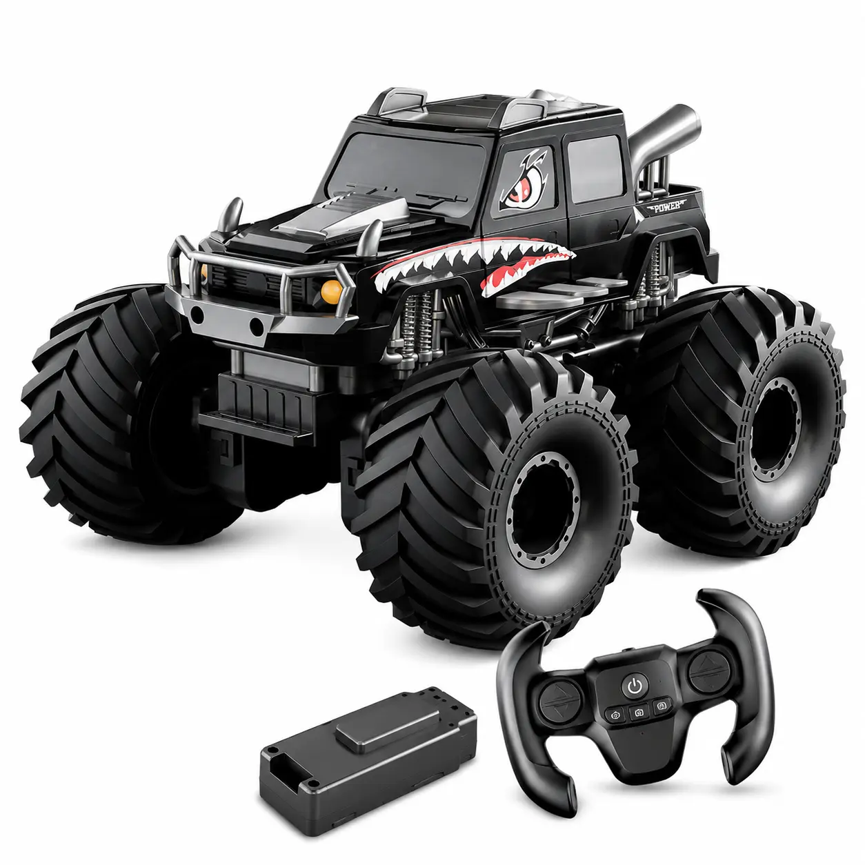 Q215 2.4GHz Remote Control Amphibious Off-Road Car, 4WD RC Monster Truck with High/Low Speed Shift, One-Key Stunt Demo, Spin & Drift, 7.5cm Rubber Tires, 3.7V Modular Battery, Ideal Birthday & Children's Day Gift for Kids