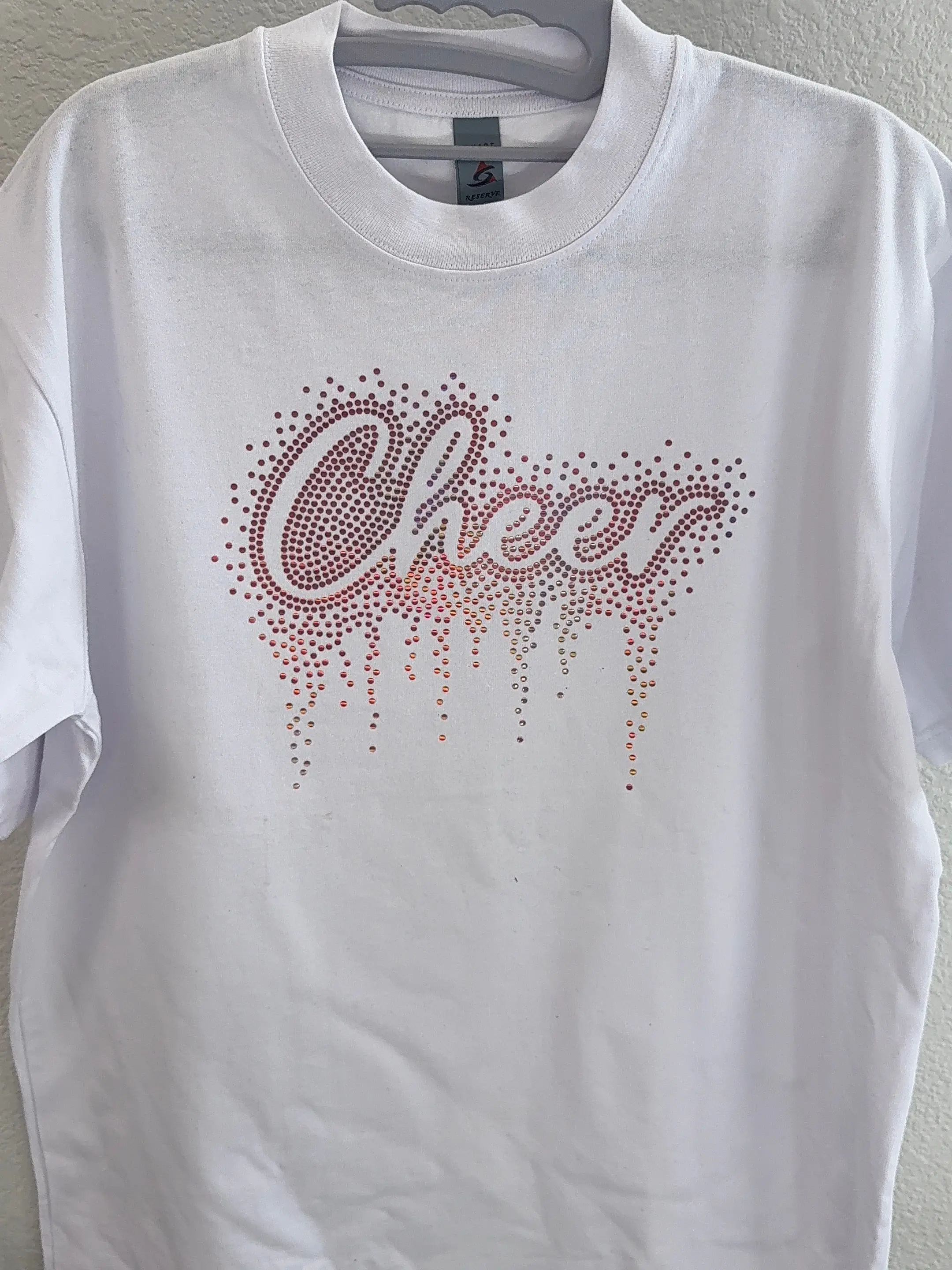 Spangle Cheer Graphic T-Shirt 100% Cotton Short Sleeve Unisex Tee