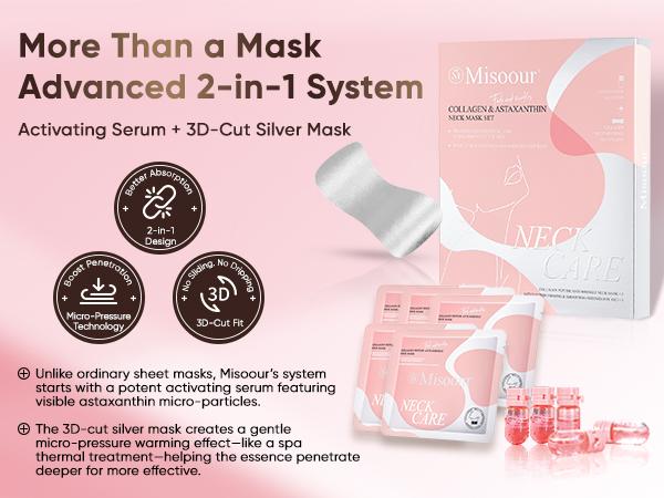 Misoour Neck Mask Set:Collagen Peptide Anti-Wrinkle Neck Mask + Astaxanthin Firming & Smoothing Serum|Reduce neck wrinkles, Moisturize and brighten,Firm and lift#TikTokShopBlackFriday