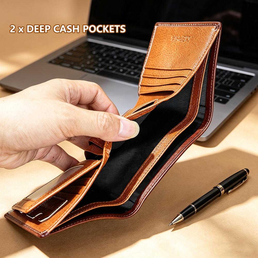 CIEPHIA Vintage Men’s Genuine Leather Trifold Wallet with RFID Blocking, 9 Card Slots & 3 ID Windows Large Capacity 2 Deep Cash Pocket Wallet for Men, Perfect Everyday Carry & Gift CIEPHIA Vintage Men’s Genuine Leather Trifold Wallet with RFID Blocking, 9 Card Slots & 3 ID Windows Large Capacity 2 Deep Cash Pocket Wallet for Men, Perfect Everyday Carry & Gift