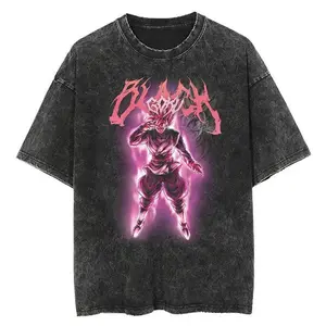 Goku Black Oversized Vintage T-shirt V1, Acid Wash Shirt,Anime Clothing, Gif for men, Y2K shirts