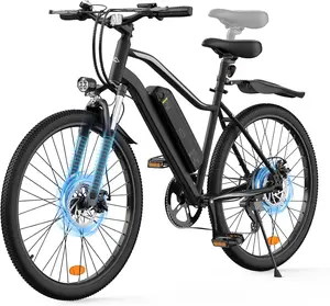 750W Electric Bike for Adults, Up to 55 Miles Range 20MPH, 26'' Lightweight Electric Mountain Bike for Commuting & Off-Road