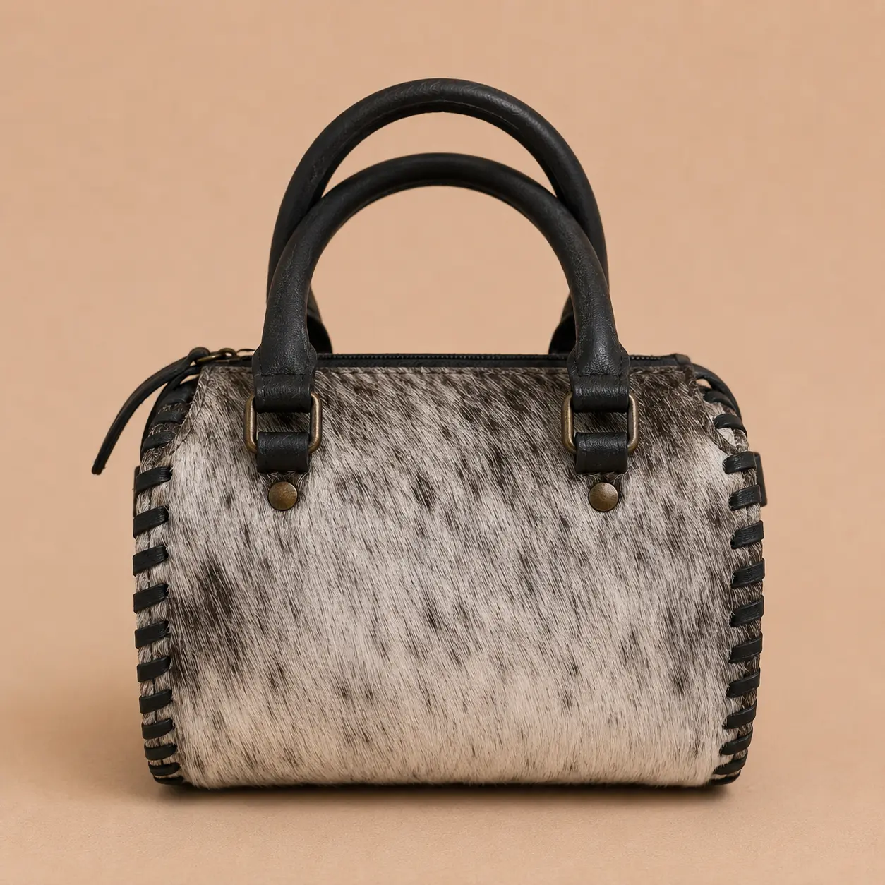 Mini Midnight Prairie Cowhide Satchel
