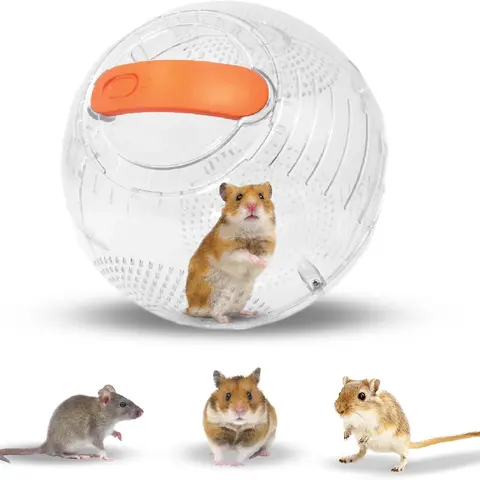 Happy Habitats 7" Roam Clear Hamster Ball - Unique Dwarf & Small Animal Exercise Ball with 2mm Ventilation Holes & Robust Locking Mechanism for Safe Play