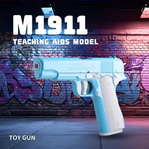 Cool Blue 1911 Style Soft Bullet Toy，Outdoor Interactive Game Toy，Best Choice for Kids Birthday Gift & Festival Gift