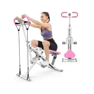 Core Exercise Machine,330lbsFoldable,Adjustable 4 Resistance Bands,Ride & Rowingfor Botty Glutes Butt Thighs,Ab Back/Leg Press HipThrust