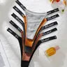 5pcs Sporty Letter Pattern Thongs, Soft Breathable Fabric Fitted Low Waist Underwear, Ideal for Daily Wear & Sports, Comfortable Elastic Design