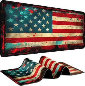 Vintage American Patriotic US Flag Mouse Pad,Gaming Mouse Pad - (35.4"*15.7") American Flag Large Mouse Pads for Desk - Desk Mat for Keyboard and Mouse with Non-Slip Base, Desks Pad Matfor Game/Office & Home