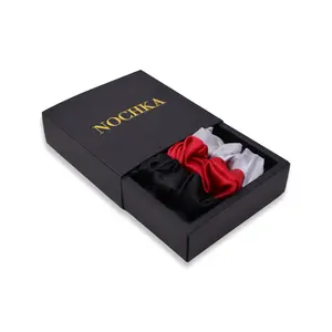NOCHKA 100% Pure Mulberry Skinny Silk Scrunchie (Set of 3) for Luxurious Hair Care and Stunning Results - Premium Frizz Prevention Scrunchie Set for All Hair Types - Made in USA